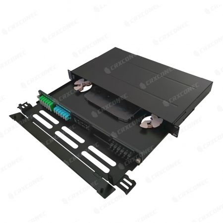Multi functions High Density Rack Mount Fiber Panel With Front Door Support Bar - High Density 1U 5 Slot Fiber Enclosure With Front Door Support Bar